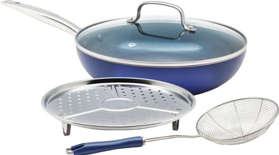 Blue Diamond - 4-Piece Ceramic Non-Stick Cookware Set - Blue